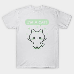 I'm A Cat! - Green Kitty T-Shirt